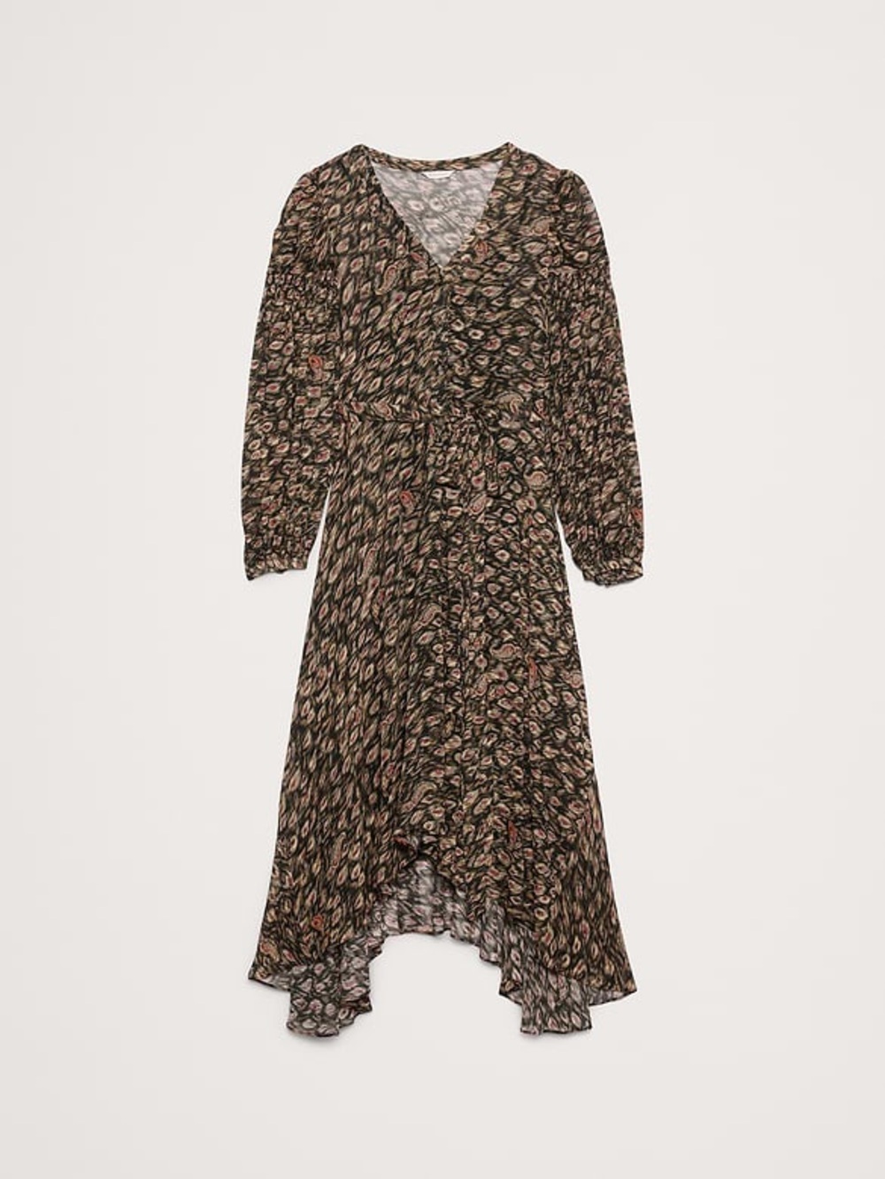 BANANA REPUBLIC GEORGETTE PUFF-SLEEVE MAXI DRESS - Picture 4 of 7